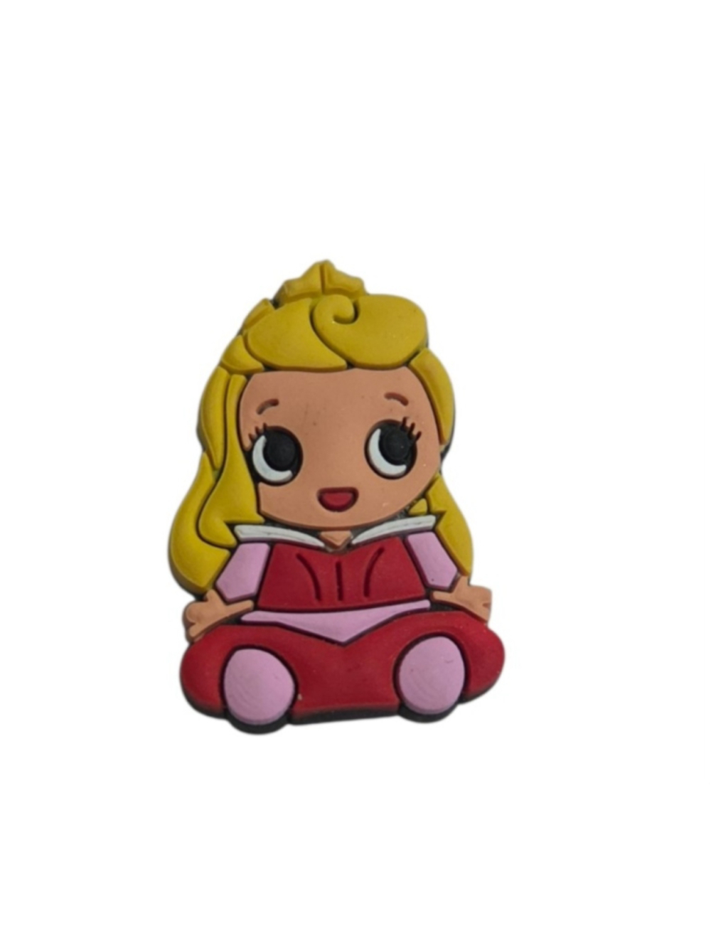 Girls Disney Princess Aurora Crocs Shoe Charm Accessory One Size Red Yellow